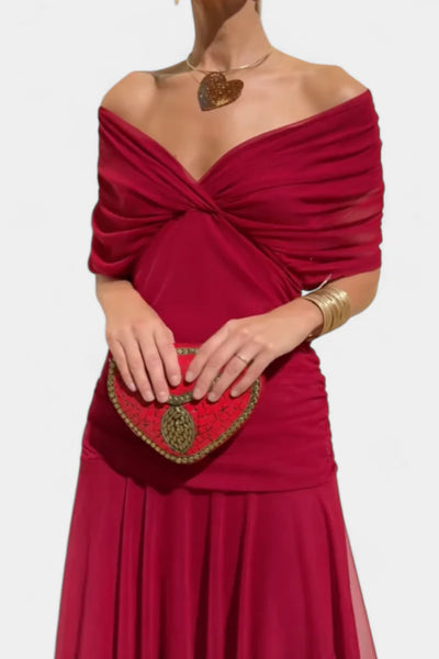 Nina - Romantisches langes Blumenmuster-Kleid