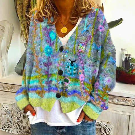 Evie | Geblümte Strickjacke
