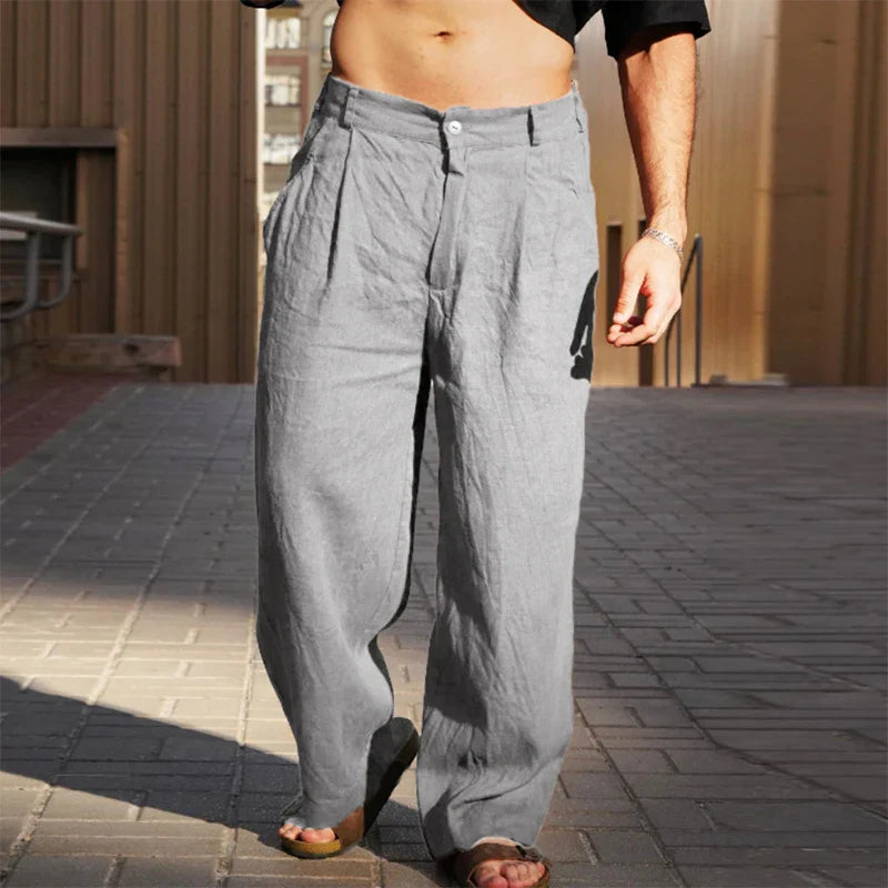 Malik – Leinenhose mit weitem Bein