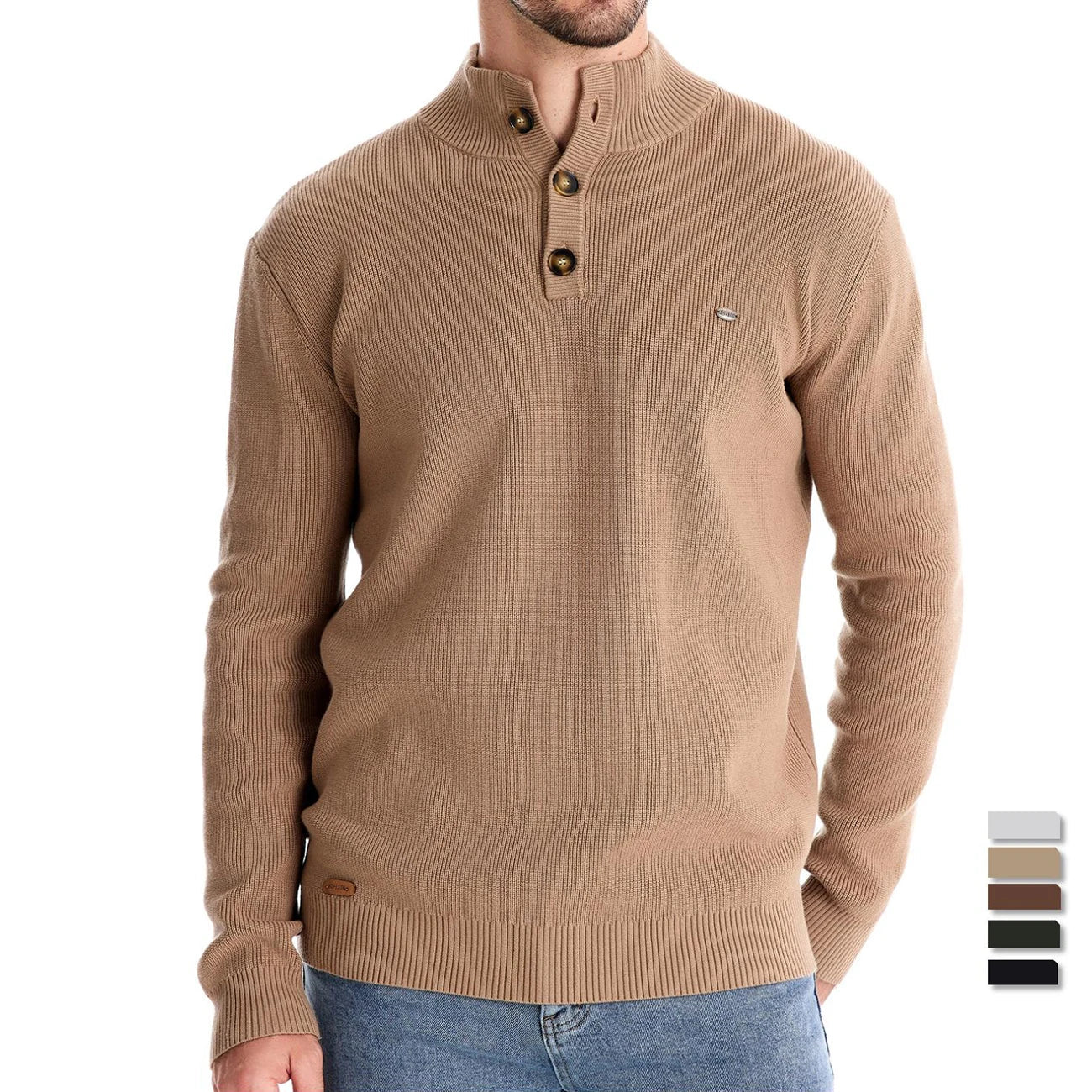 BAUMANN | Herren Pullover mit Knopfleiste