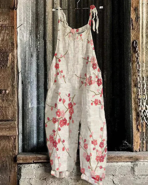 Marini™ | Retro-Jumpsuit mit japanischen Pflaumenblüten