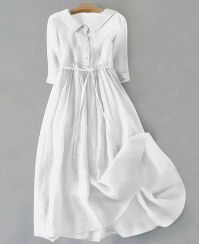 Lux - Elegantes Kurzarmkleid mit Schnürung in der Taille
