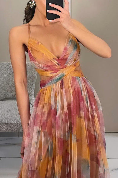 Esme - Fließendes bedrucktes Kleid