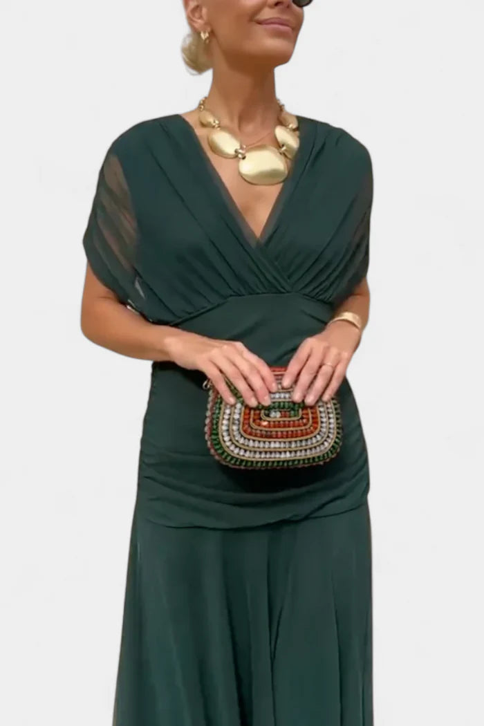 Nina - Romantisches langes Blumenmuster-Kleid