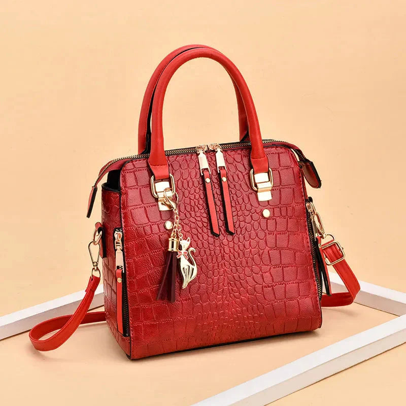Agata™ | Tasche aus Leder mit Krokodilprägung