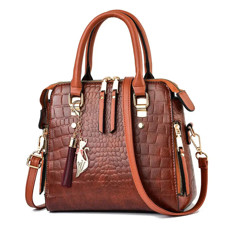 Agata™ | Tasche aus Leder mit Krokodilprägung