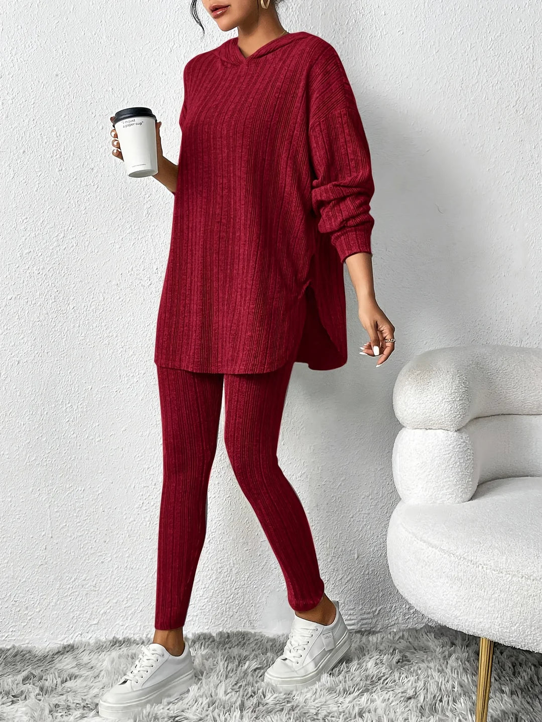 Anja - Geripptes Strick-Lounge-Set