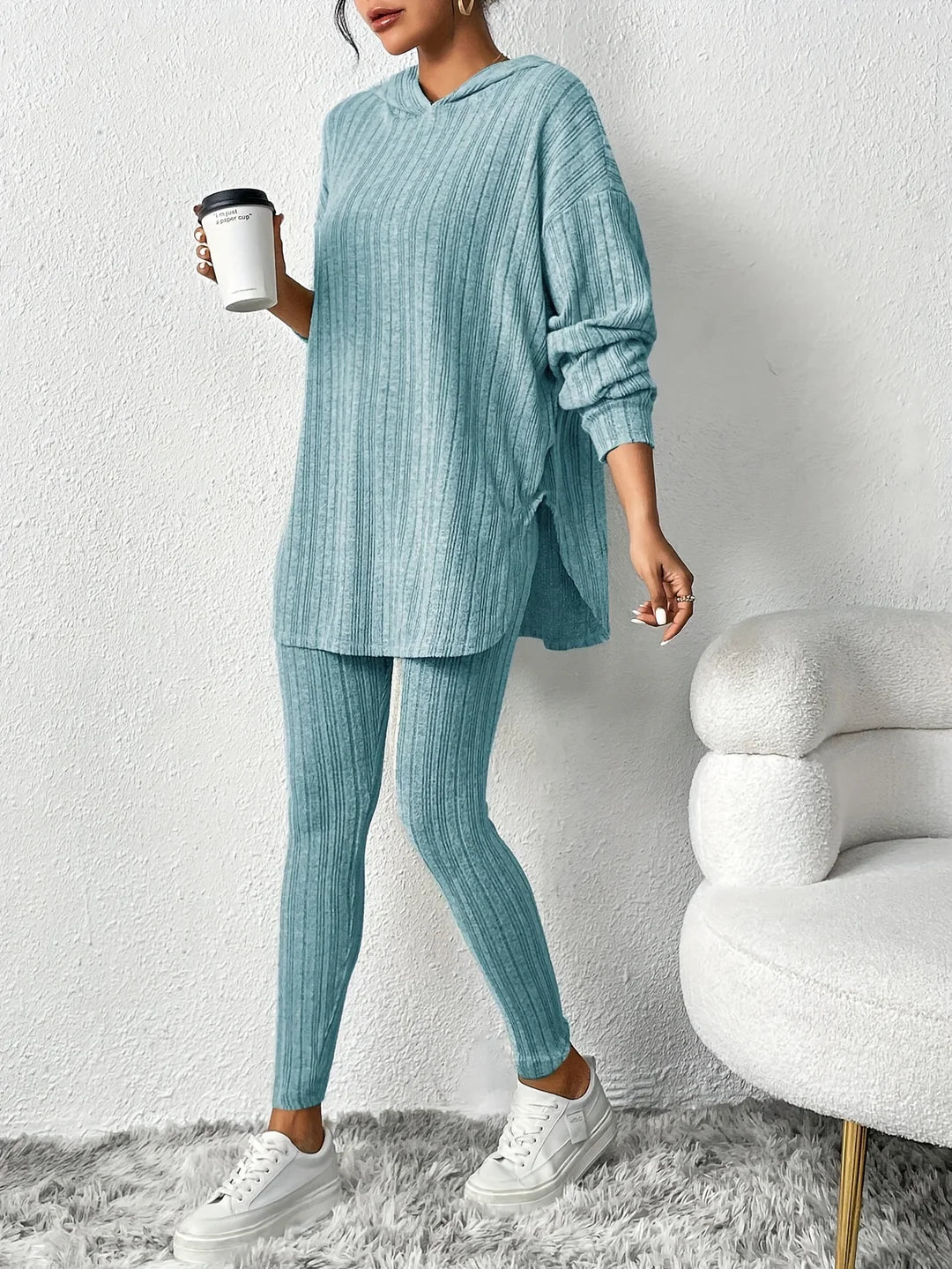 Anja - Geripptes Strick-Lounge-Set