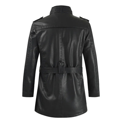 Elegante lange Bikerjacke aus Leder