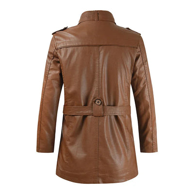 Elegante lange Bikerjacke aus Leder