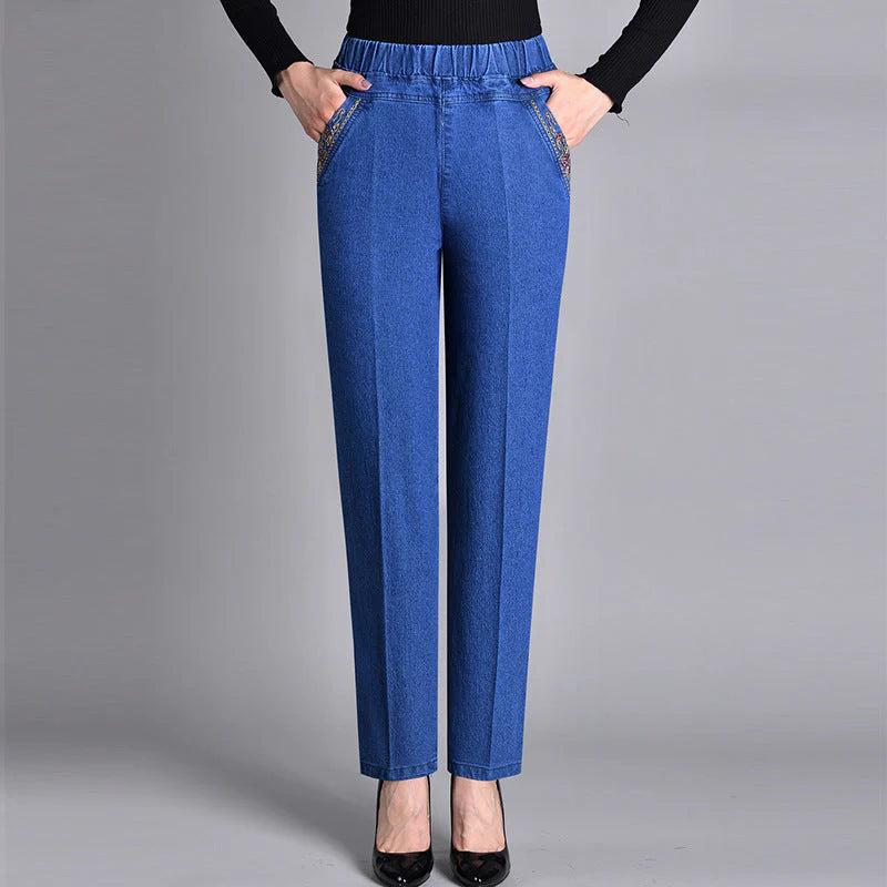 Adelheid - Damenjeans mit Gummibund und Seitentaschen