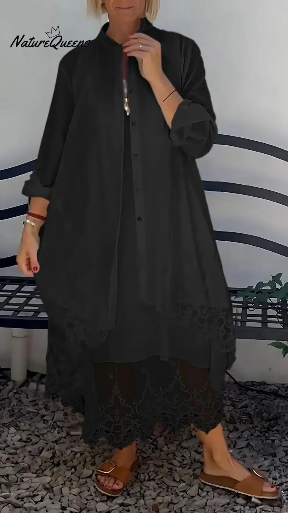 Leonie - Damen-Spitzenkleid-Set (Kleid und Strickjacke)